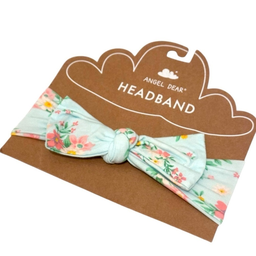 Angel Dear Baby Girls Light Blue Floral Headband